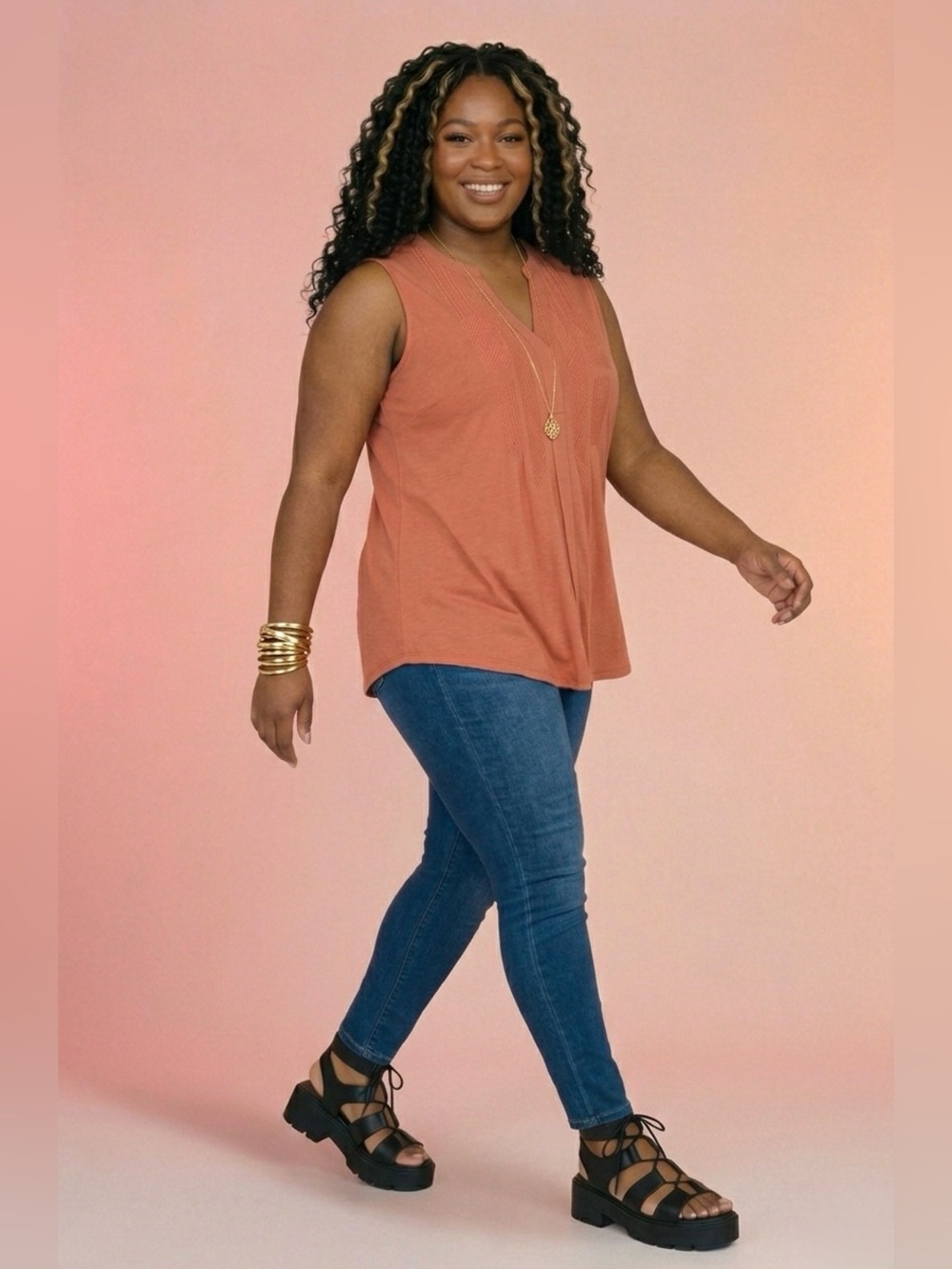 Cable & Gauge Sleeveless Blouse